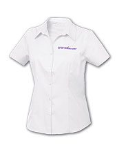 Cutter & Buck White Short Sleeve Blouse With Uw-Whitewater Script