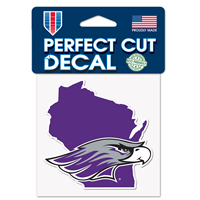 Decal - 4" x 4" Purple WI with Mascot