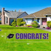 Lawn Sign - 10"x18" Cap with Congrats Letters