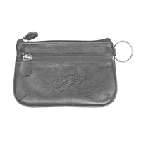 ID Holder - Leather Dual Pocket Zip Wallet with Imprinted Mascot