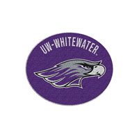 Patch - 3" Iron On Embroidered Patch UW-Whitewater arched over Mascot