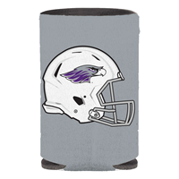 Koozie - 2 Sided Purple with Football Helmet and Gray with Football Helmet