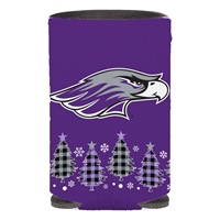 Koozie - Can Size Purple Mascot over Tree Design