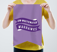 Flag - 12" x 18" Dovetail Flag with UW-Whitewater over Warhawks Banner Design