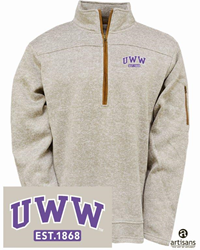 Artisans 1/2 Zip Embroidered UWW arched over Est. 1868