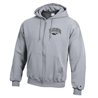 Champion Full Zip Hooded Sweatshirt with Warhawks Outlined arched over Mascot