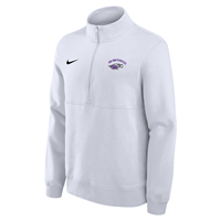Nike 1/2 Zip Club Fleece Embroidered UW-Whitewater arched over Mascot