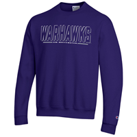 Crewneck Sweatshirt with 2 Tone Warhawks Outline over UW-Whitewater