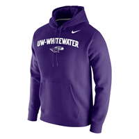 Hooded Sweatshirt Club Fleece with UW-Whitewater over Mascot