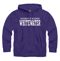 New Agenda Hooded Sweatshirt with Embroidered University of Wisconsin and Tackle Twill Whitewater
