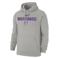 Hooded Sweatshirt Club Fleece with Mascot over Warhawks