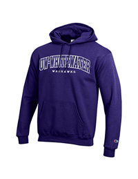 Hooded Sweatshirt with Tackle Twill Lettering UW-Whitewater and Embroidered Warhawks