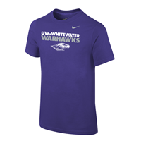 Youth T-Shirt UW-Whitewater over Warhawks and Mascot
