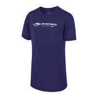 Youth Dri-Fit T-Shirt UW-Whitewater over Football with Mascot