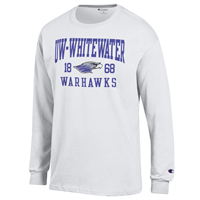 Long Sleeve Shirt UW-Whitewater Warhawks 1868 with Mascot