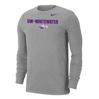 Dri-Fit Cotton Long Sleeve Shirt UW-Whitewater over Mascot