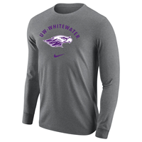 Long Sleeve Shirt UW-Whitewater arched over Mascot