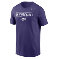 Nike Sports T-Shirt UW-Whitewater over Football over Mascot