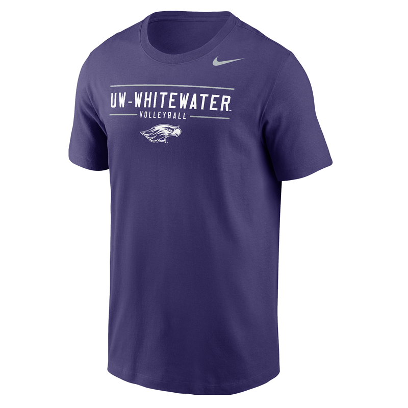 Nike Sports T Shirt UW Whitewater over Volleyball over Mascot UW Whitewater Bookstore