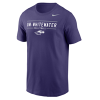 Nike Sports T-Shirt UW-Whitewater over Volleyball over Mascot