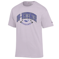 Champion T-Shirt Bold UW-Whitewater arched over Mascot and 1868 over Warhawks
