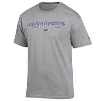 T-Shirt with UW-Whitewater over Warhawks and Mascot with Lines