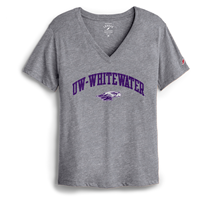 League V-Neck T-Shirt UW-Whitewater over Mascot