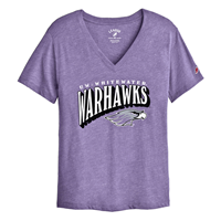 League V-Neck T-Shirt UW-Whitewater over Warhawks with Shadow and Mascot