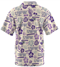 Bahama Button Down Shirt with UWW, Mascot, Warhawks and Flowers