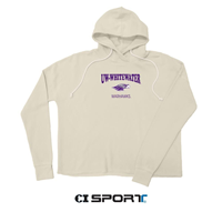 CI Sport Hooded Sweatshirt with Embroidered UW-Whitewater over Mascot and Small Warhawks