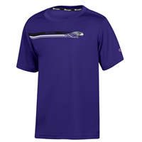Youth Athleticwear T-Shirt with Three Stripe Design Warhawks into Mascot